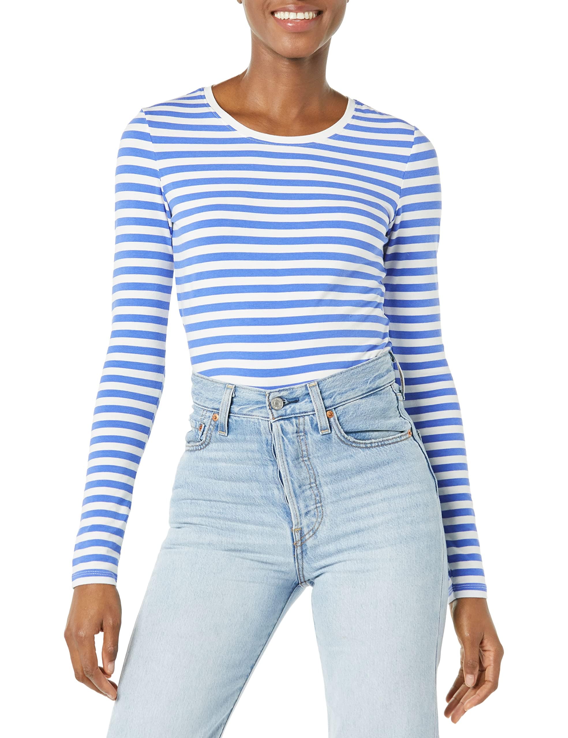 Amazon Essentials Women's Regular-Fit Long-Sleeve Crewneck T-Shirt (Available in Plus Size)