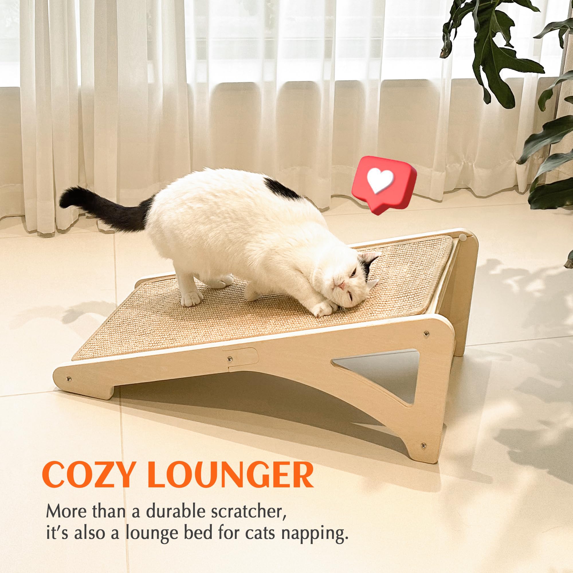 PETKARAY Couch Corner Cat Scratcher, 28.5" Sisal Scratching Post for Cats | Corner Wall Scratch Pad for Furniture Protection, Large Vertical Cat Scratching Post with Plush Base