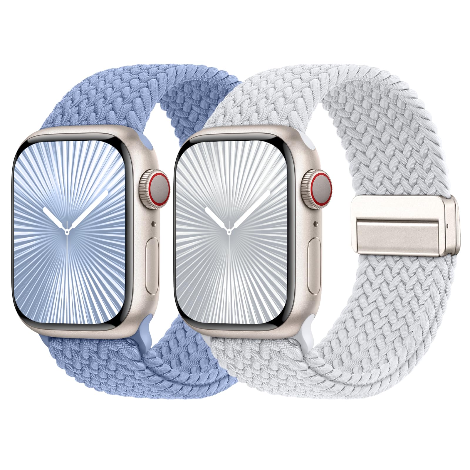 Braided Stretchy Bands with Magnetic Clasp Compatible for Apple Watch Band 38mm 40mm 41mm 42mm 44mm 45mm 46mm 49mm Women Men, Nylon Sport Solo Loop for iWatch Series 11 10 9 8 7 6 5 4 3 Ultra 3 2 1 SE