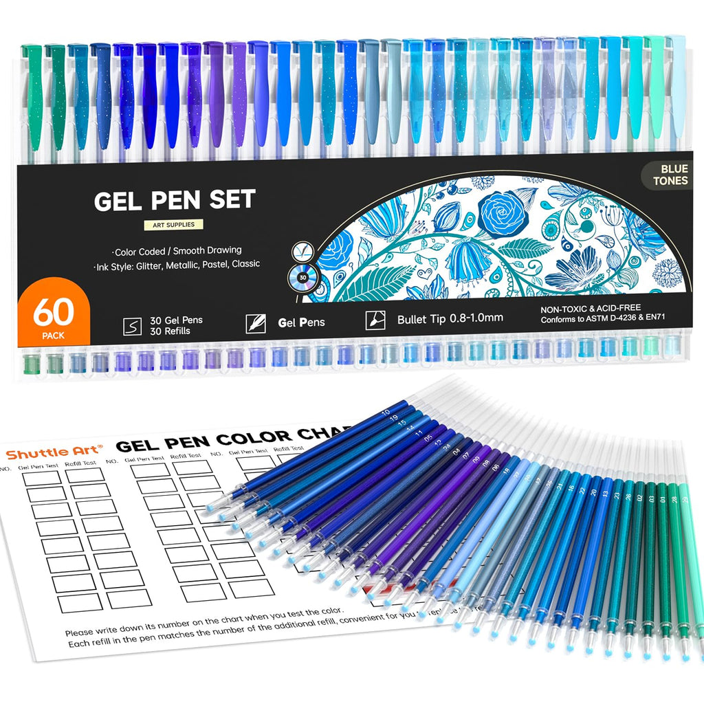 Shuttle Art Pastel Gel Pens, 24 Pastel Milky Colors Gel Pen for Black Paper, Adults Coloring Books Drawing Doodling Crafts Scrapbooking Journaling
