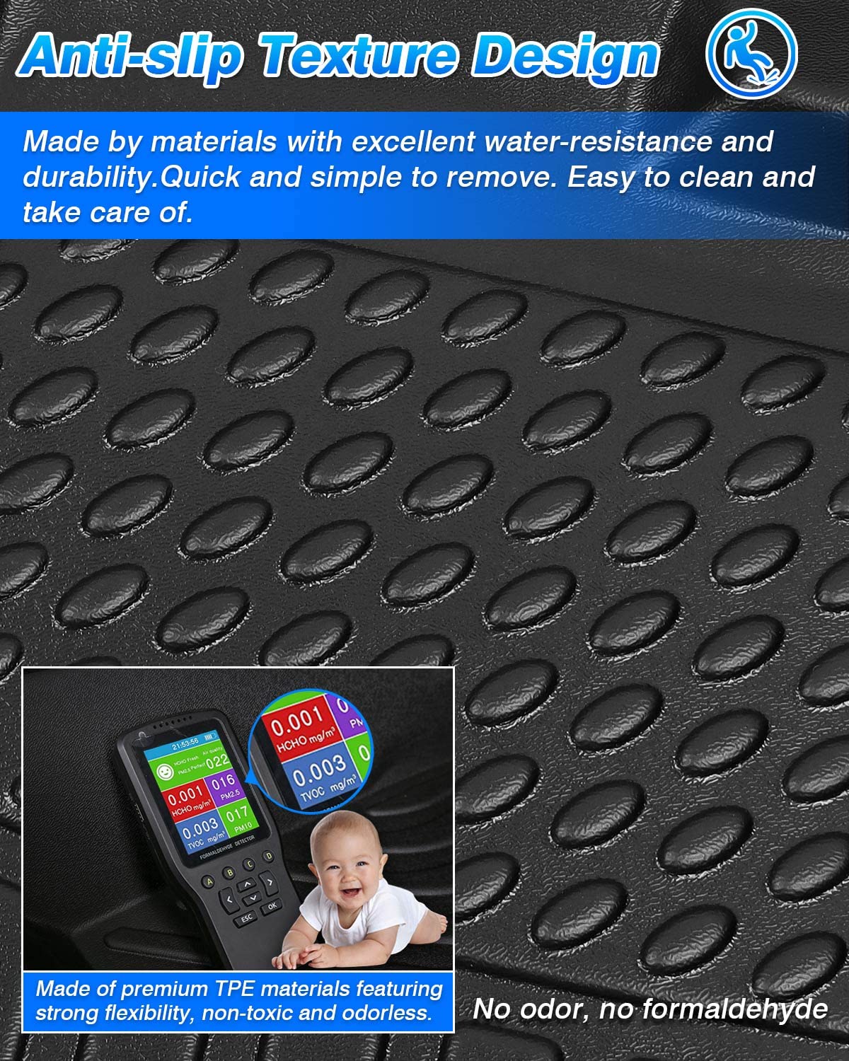 Cartist Floor Mats Compatible with Kia EV6 2022 2023 2024 2025 2026 Accessories All Weather Floor Liner Front & Rear 2 Rows Car Carpet Protection TPE Odorless