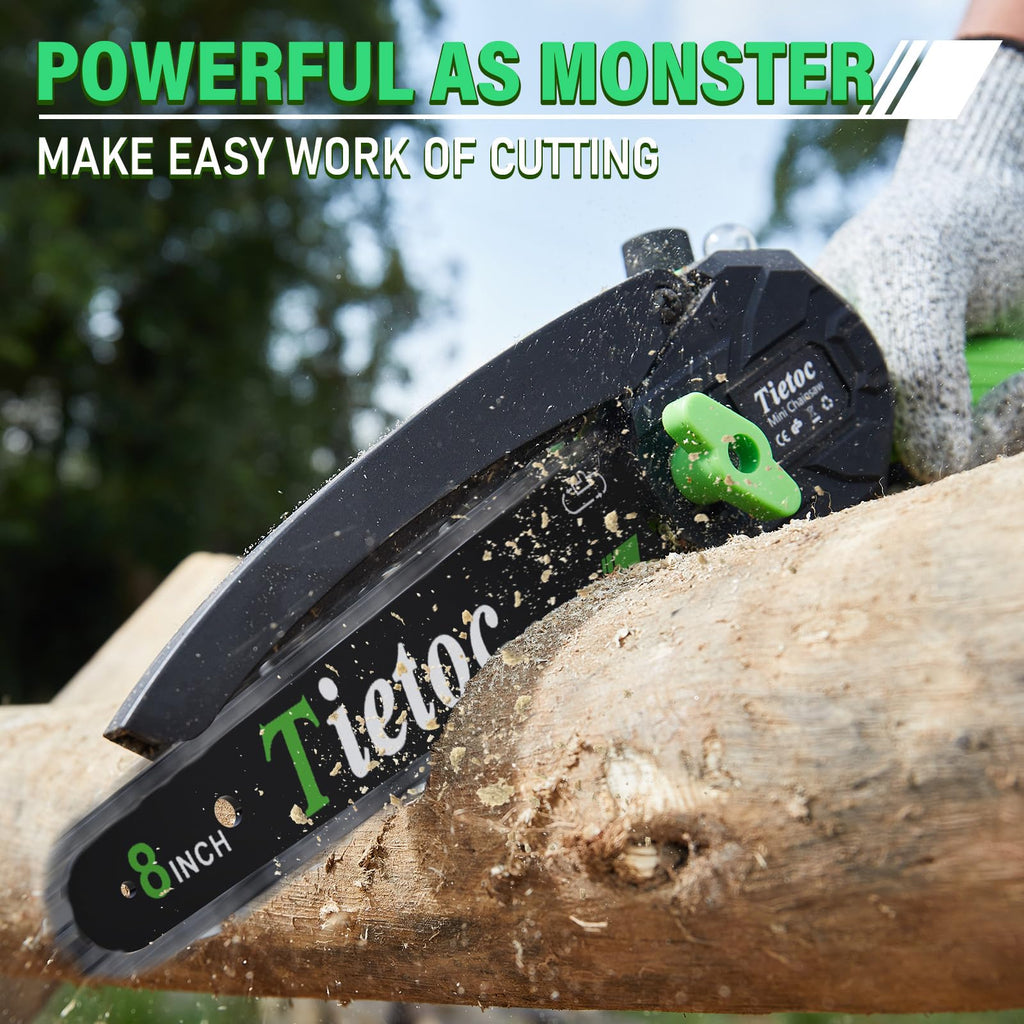 Tietoc Chainsaw 6 Inch Mini Electric Chainsaw Cordless Battery Powered, Hand Held Saw for Wood/Trees Trimming, Tools for Household and Garden, Chain Saw Gift for Men Dad Husband Fathers Gardener 2026