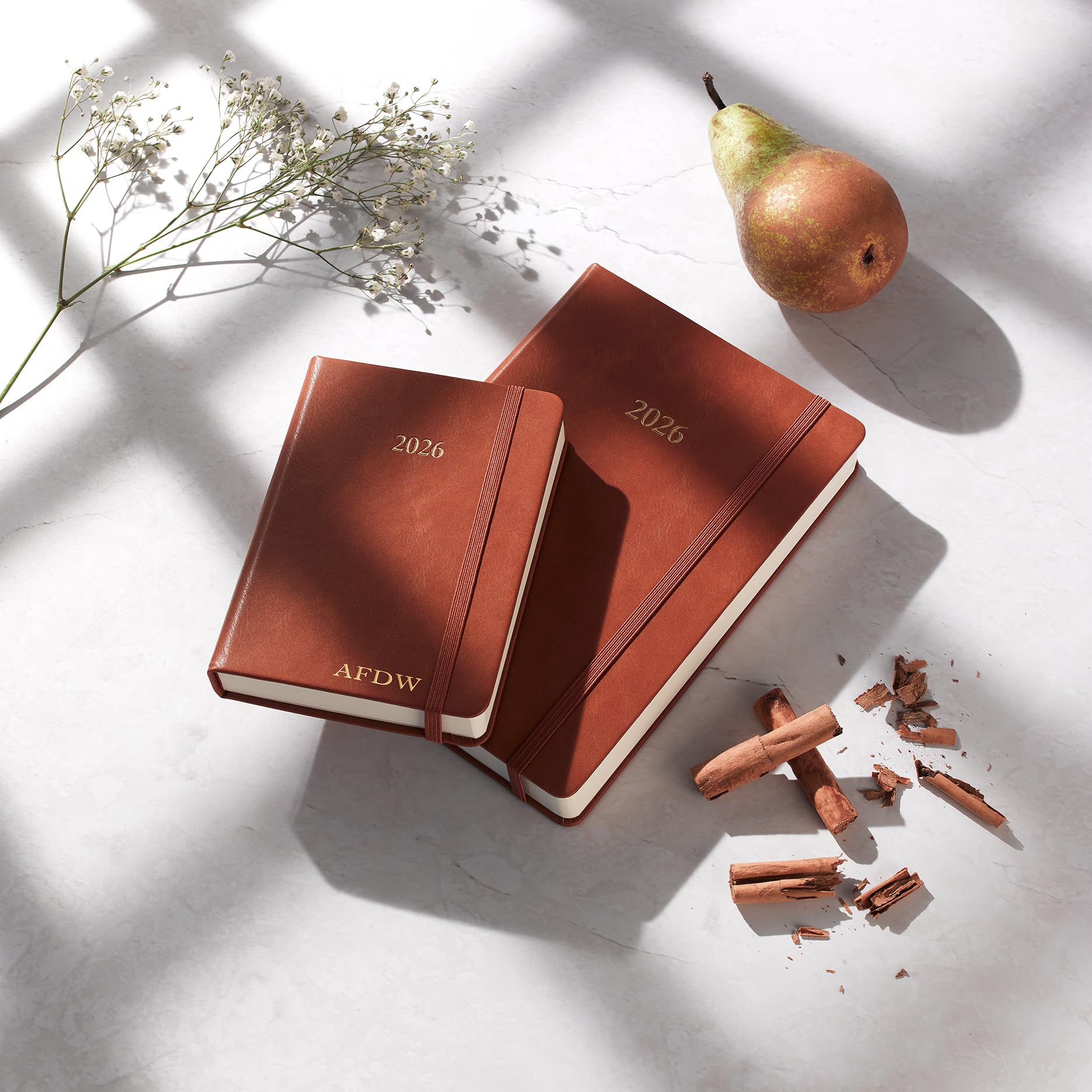 Wykeham's Executive 2026 Daily Journal Planner – US Public Holidays & Format – Customization Available (Brown, 6" x 4.5")