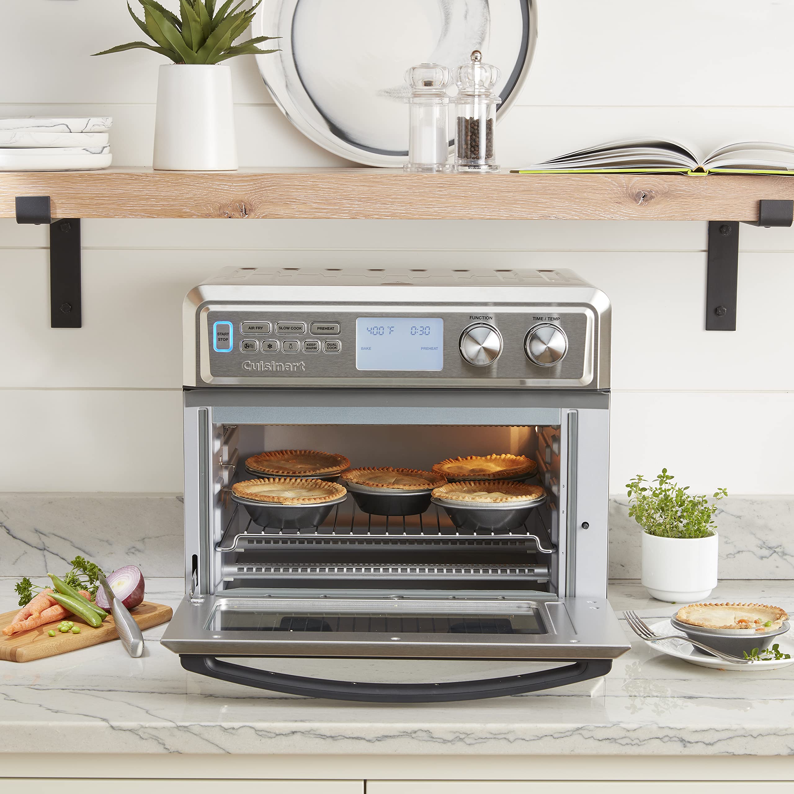 Cuisinart Air Fryer + Convection Toaster Oven, 8-1 Oven with Bake, Grill, Broil & Warm Options, Stainless Steel (TOA-70C)