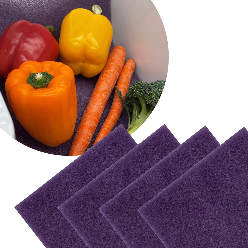 Bluapple FreshMats, Refrigerator Bin Liner, Fridge Drawer Mats, Crisper Life Extender Liner Keeps Produce Fresh Longer, Anti-Bruising, for Air Circulation, Washable & Reusable (4-Mats, 12x15, Black)