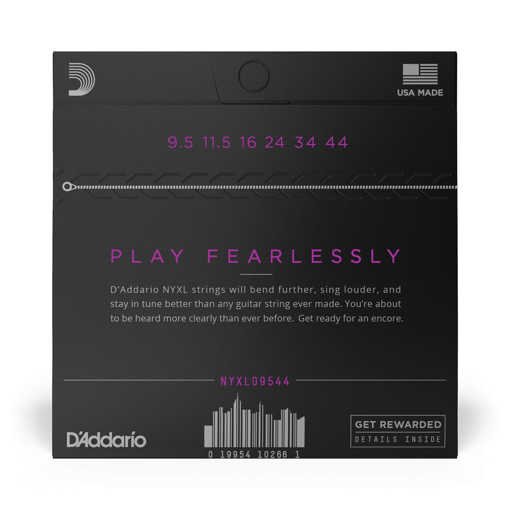 D'Addario Electric Guitar Strings, NYXL Nickel Plated, NYXL1149, Medium Gauge 11-49, 6-String Set, Pack of 1