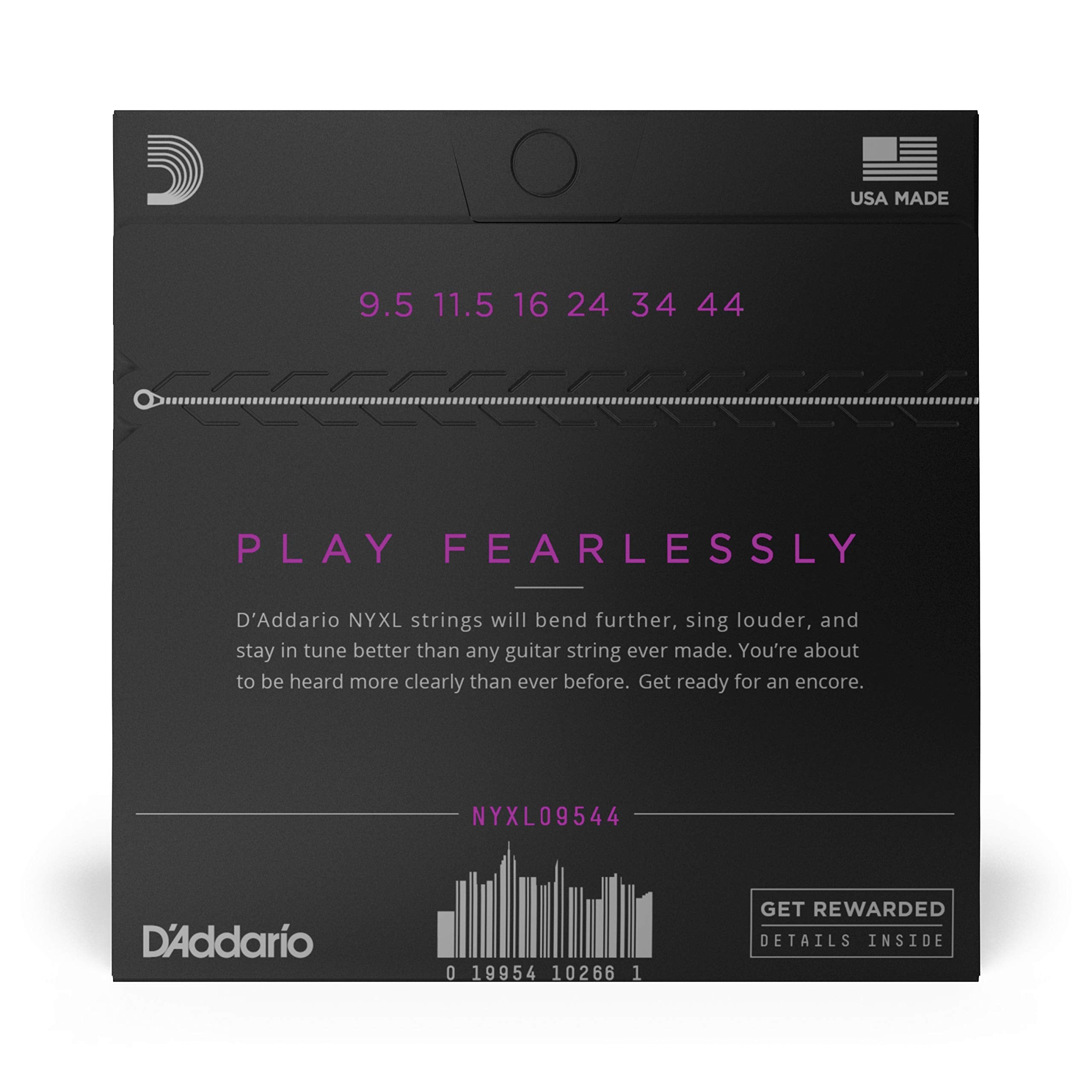 D'Addario Electric Guitar Strings, NYXL Nickel Plated, NYXL1149, Medium Gauge 11-49, 6-String Set, Pack of 1