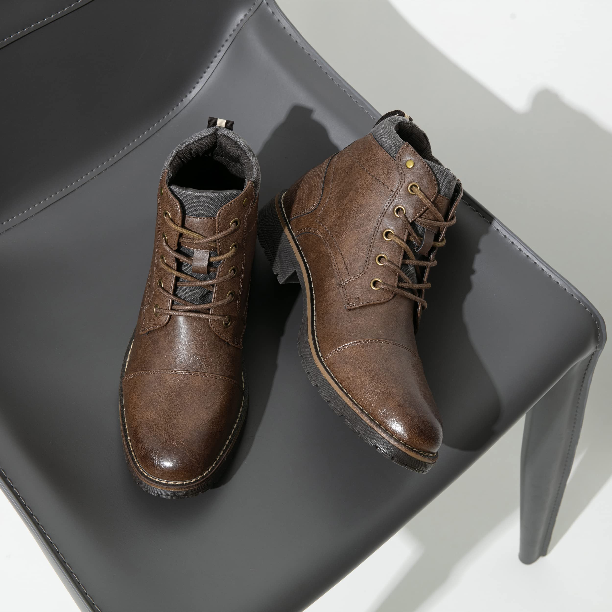 Vostey Men's Boots Boots for Men Casual Boots Motorcycle Combat Ankle Dress Boots Mens