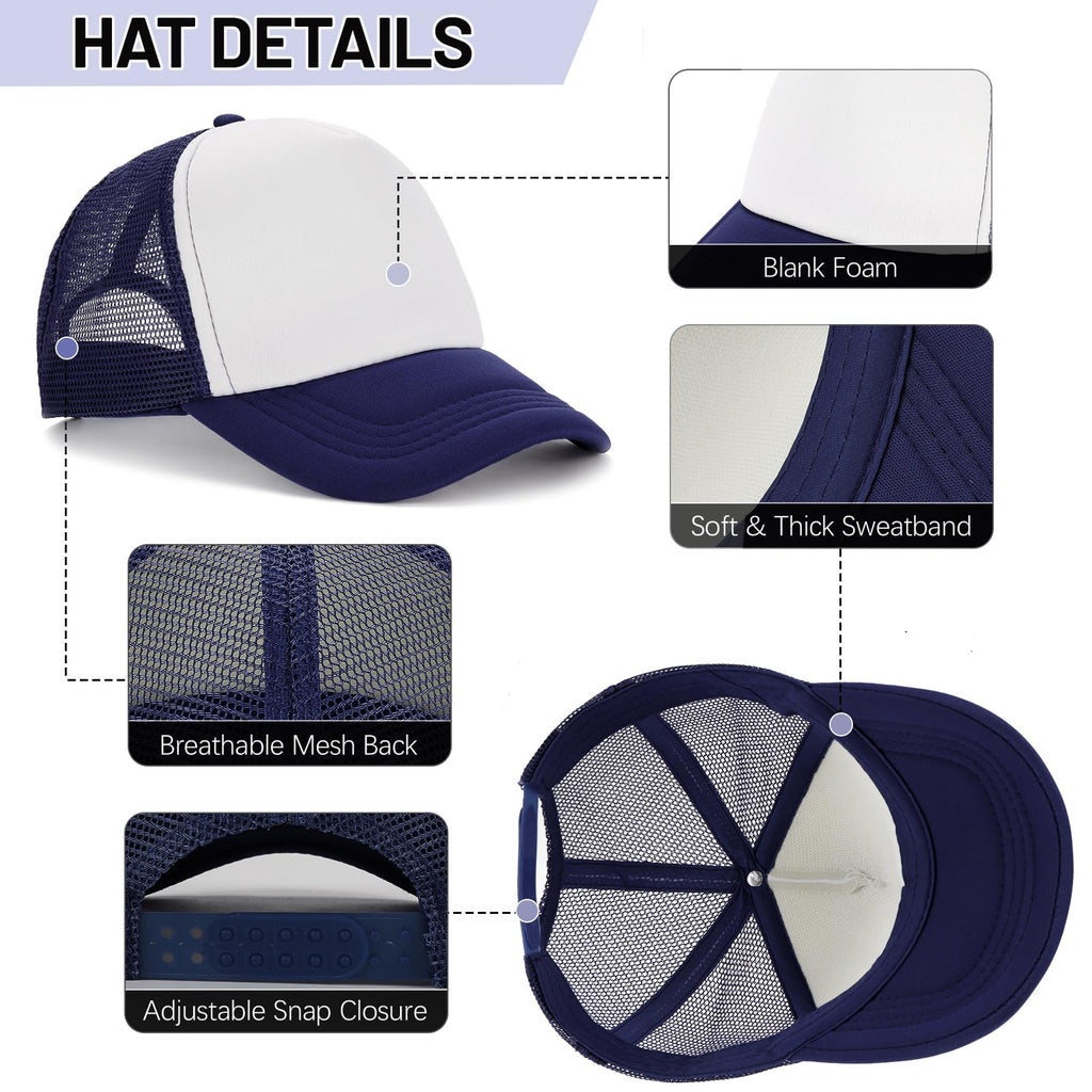 Ultrafun 10 Pack Trucker Hat Mesh Sublimation Blank Hats Adjustable Baseball Caps Hats for Men Women