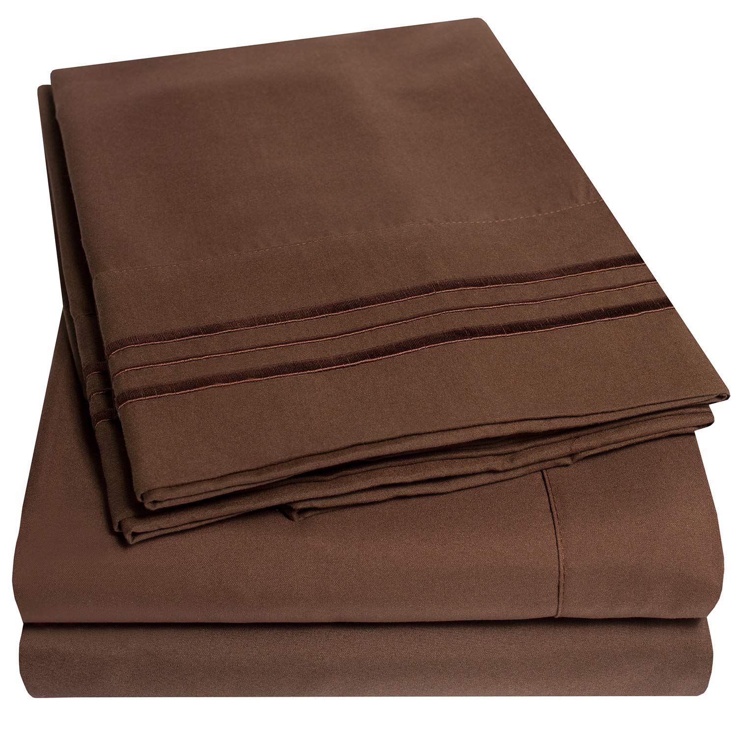 1500 Supreme Collection Extra Deep Pocket Sheets Set - Luxury Soft Bed Sheets, Wrinkle Free, Bedding, Over 40 Colors, 21 inch Extra Deep Pocket, Twin, Black