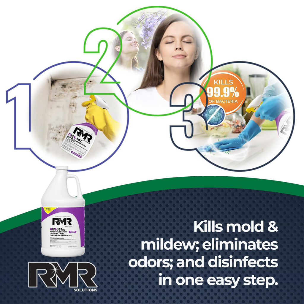 RMR-141 EPA Registered Mold and Mildew Killer, Eliminates Odors, Removes Mold, Mildew, Bacteria, and Viruses, 32-Ounce Bottle