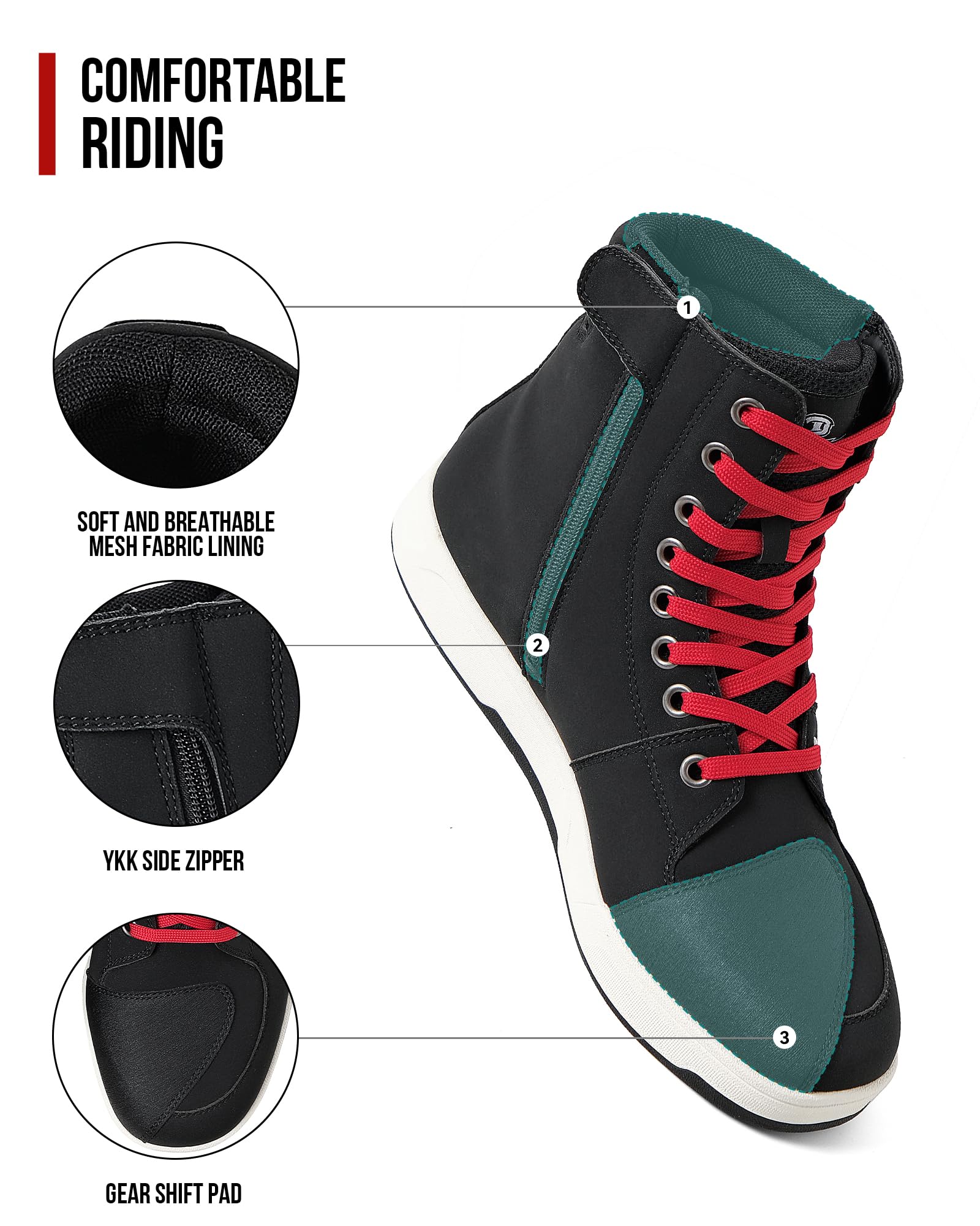 Zapatos para motociclismo Road Street Motocross. Botas de protección para hombres, zapatos para deportes, transpirables y casuales.
