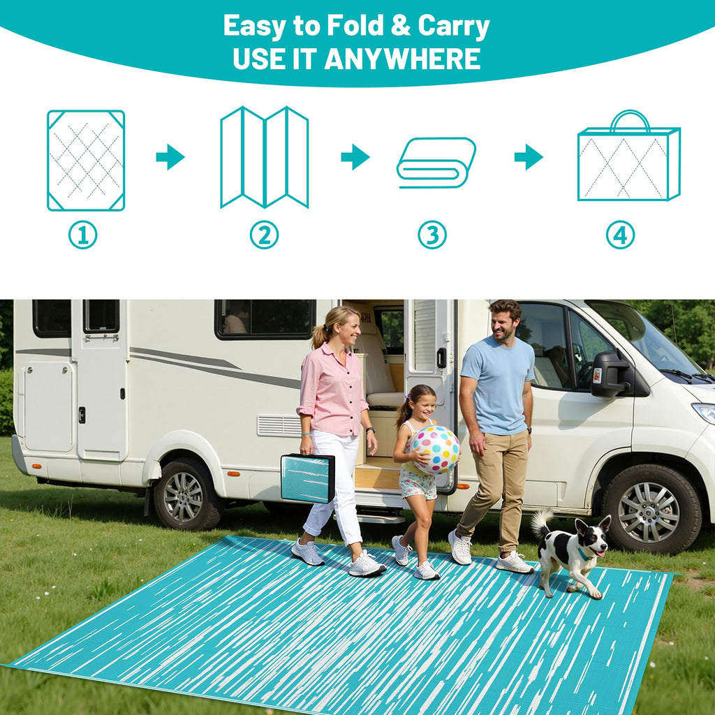 HEBE Checkered Outdoor Rug Waterproof 5x8, Reversible Plastic Straw Rug RV Camping Rug, Indoor Outdoor Patio Mat Clearance, Outside Carpet for Porch,Deck,Camper,Balcony,Backyard,Picnic