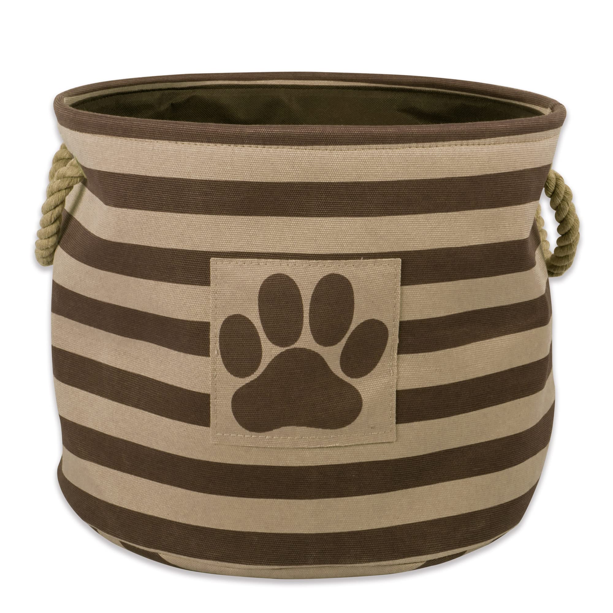 Bone Dry Pet Storage Collection Striped Paw Patch Bin, Aqua, Small Rectangle