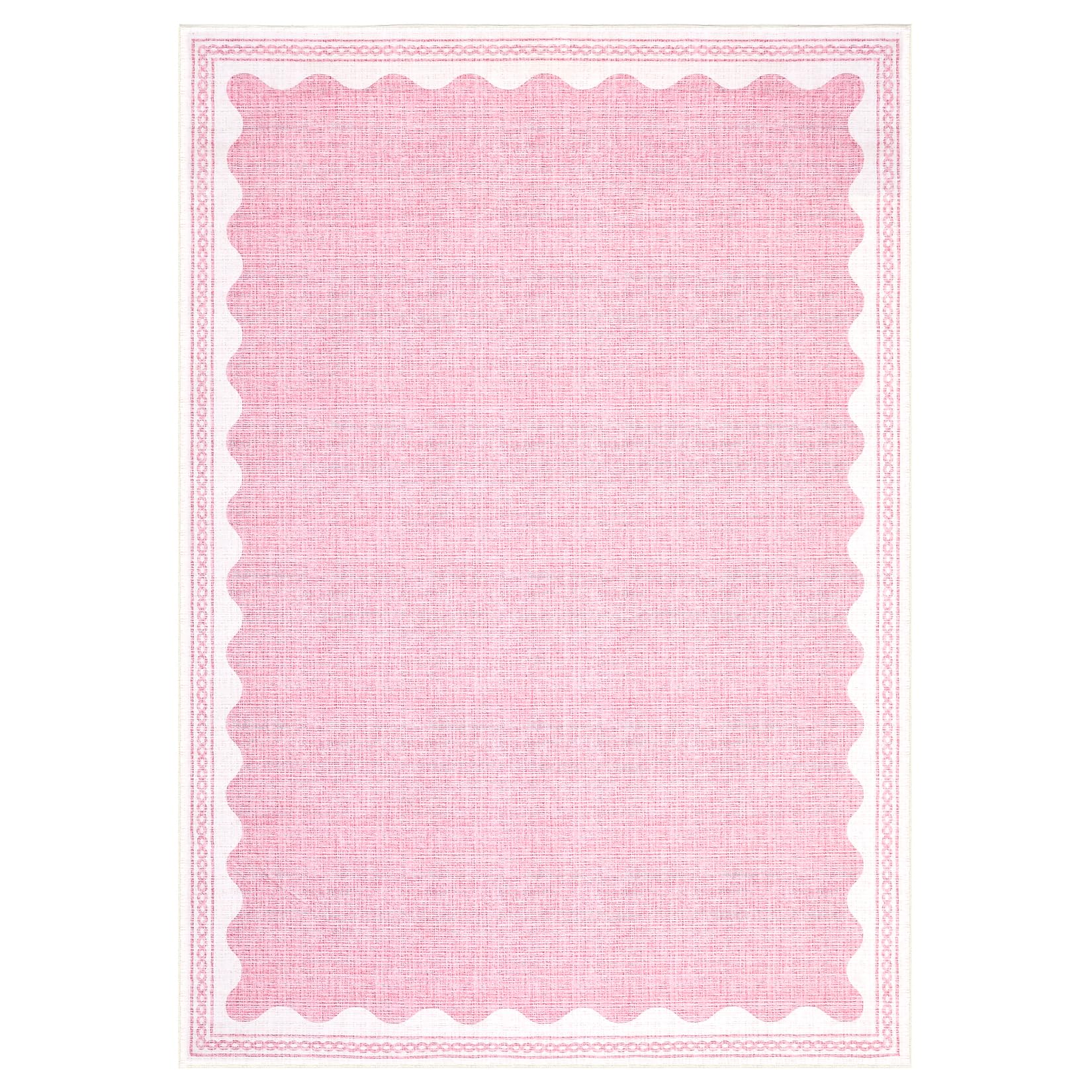 Scalloped Rug 2x3 Rugs for Entryway, Solid Blue Rugs Small Area Rug Non Slip Scalloped Bath Mat, Washable Front Door Mat Indoor Entrance,Soft Girls Nursery Dorm Carpet for Bedroom Kitchen