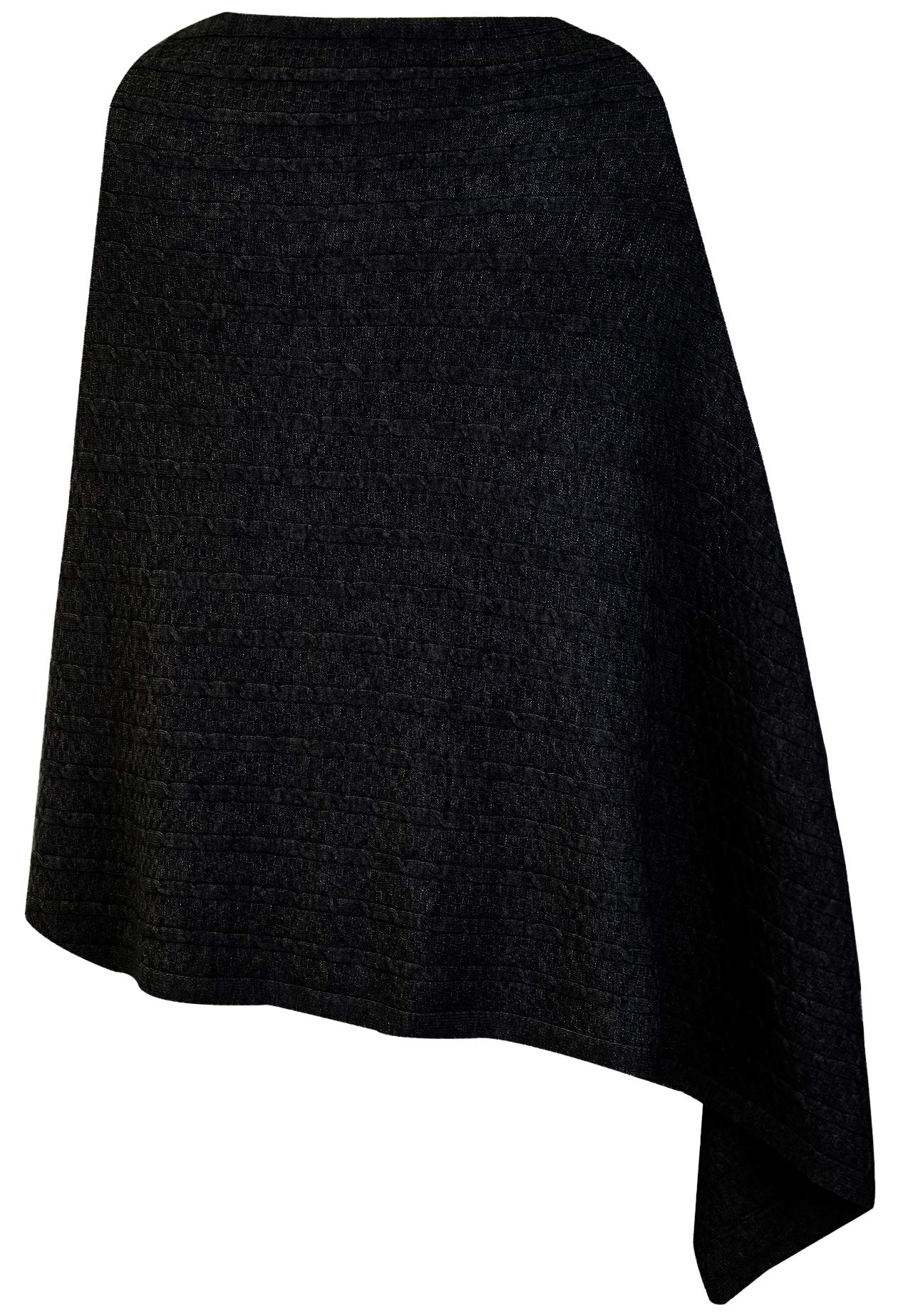 PULI Women's Versatile Knitted Shawls Scarf Poncho Sweater with Buttons Lightweight Spring Summer Fall Wraps