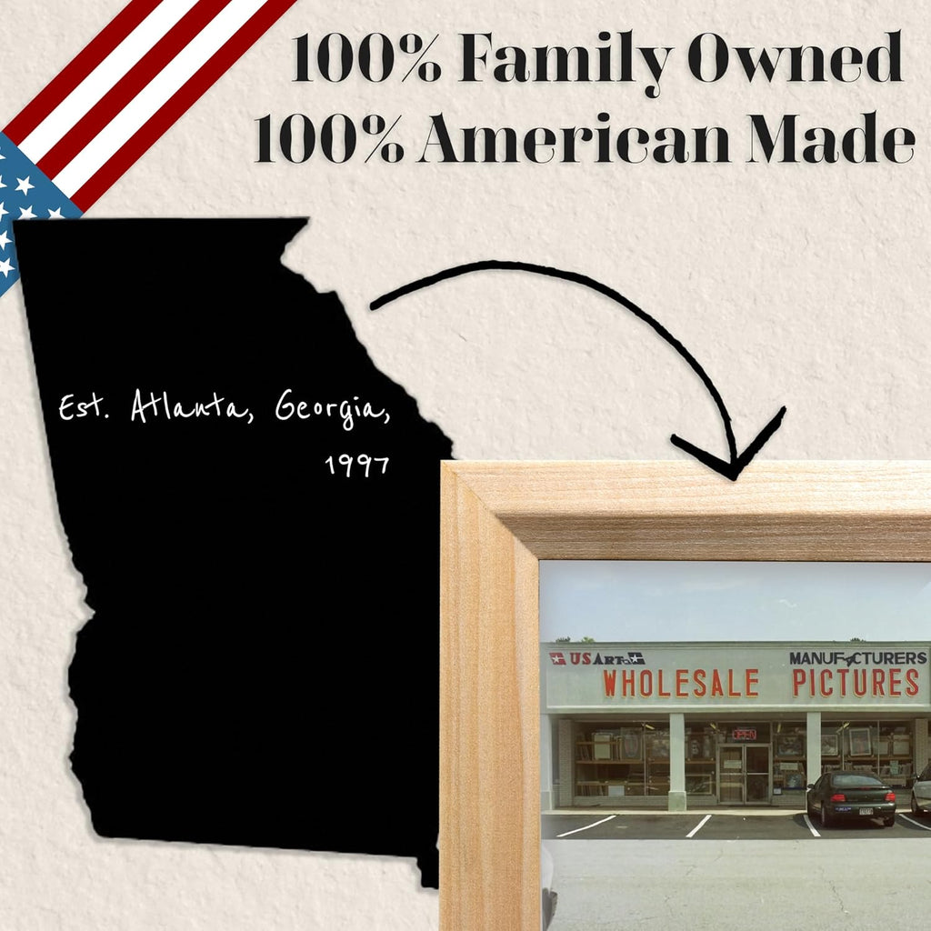 Barnwood Gray A1 Picture Frame .75" Inch Wide - Handmade American Solid Wood Picture Frames with Preinstalled Hangers and UV Blocking Plexiglass Frames