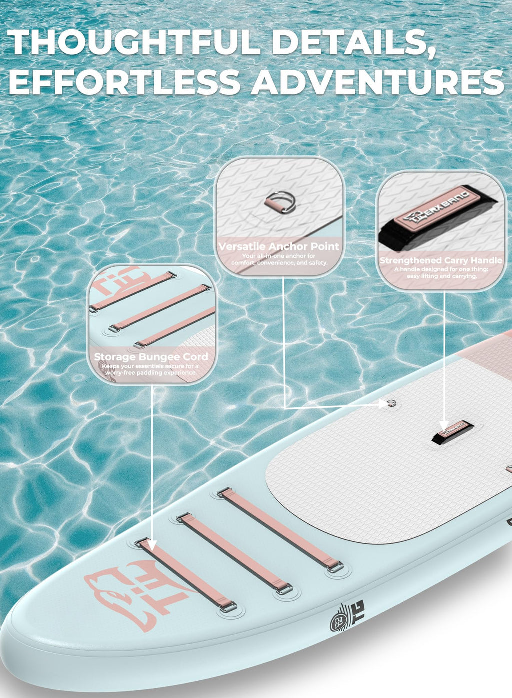 TIGERXBANG 11'6"/11'/10' Inflatable Paddle Board with Complete Accessories, Versatile Premium Paddle Boards for Adults/Youth, Stand Up Paddle Board Polar/Wave/Sunny Wave Collection