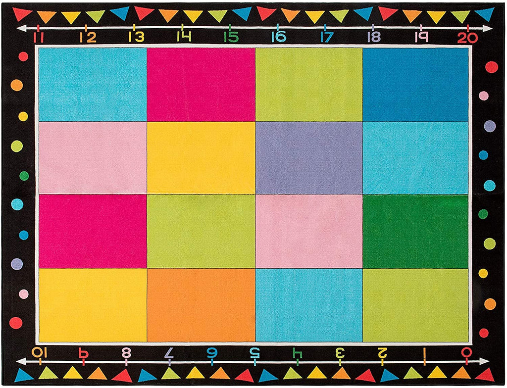 Booooom Jackson Classroom Rug Large Colorful Classroom Carpet with Non-Slip Backing, 9 x 12 ft Children's Classroom Seating Rug Elementary