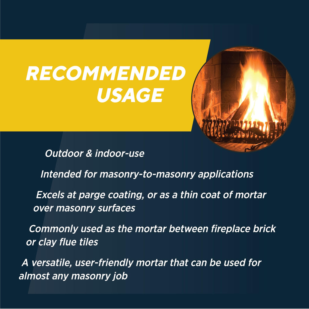 Rutland Dry Mix 211 Refractory Mortar 2.5 Pound - USA-Made High Temperature Mortar for Masonry - 2550°F Fire Cement Patch for Fireplace Brick, Fire Pit, Kiln, Forge & Pizza Oven Repair