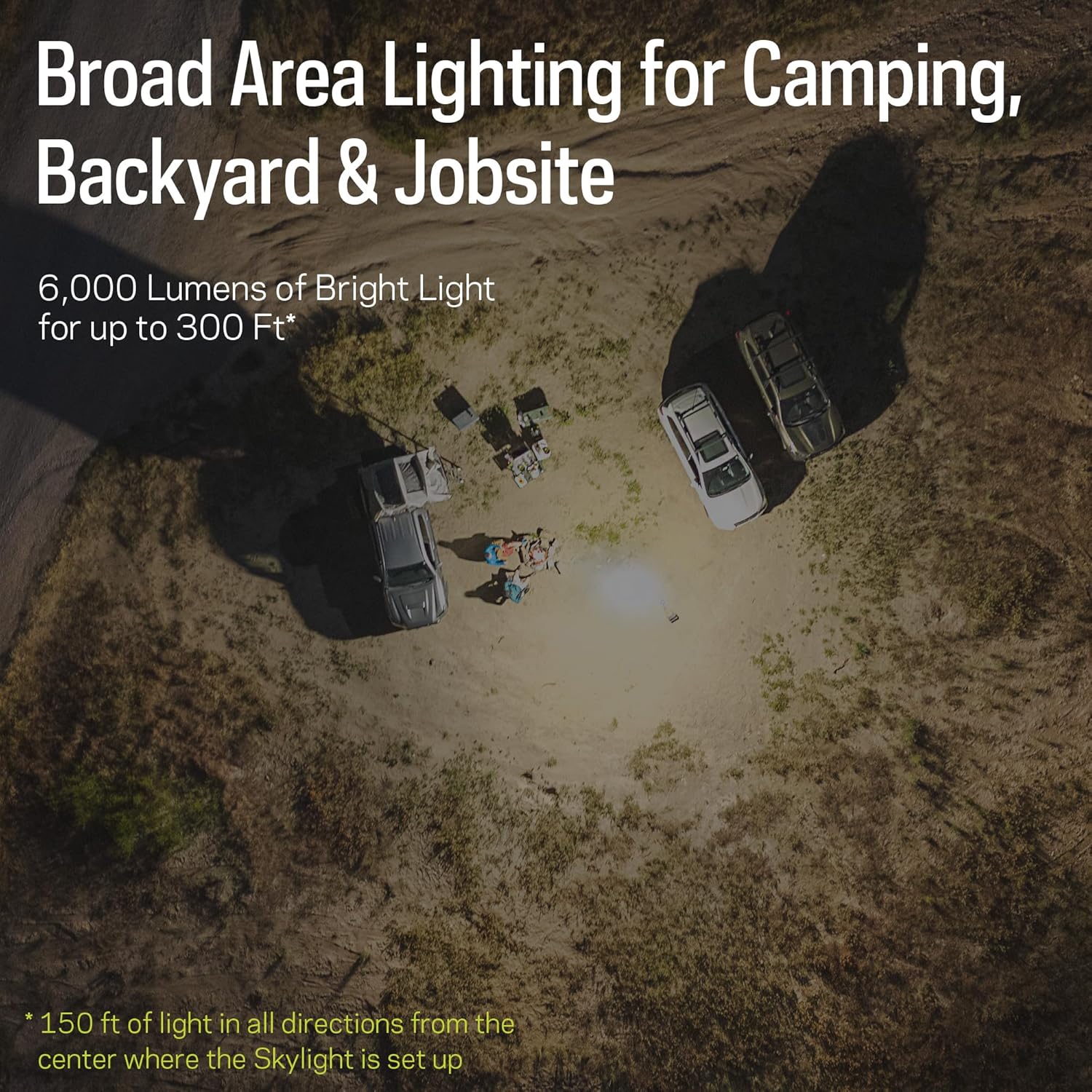Goal Zero Skylight – 6000-Lumen Portable Telescoping LED Light Provides 300’ of Lighting, Adjustable 4’-12’ Height –Use for Camping, Tailgating, Outdoor, Work & Jobsite