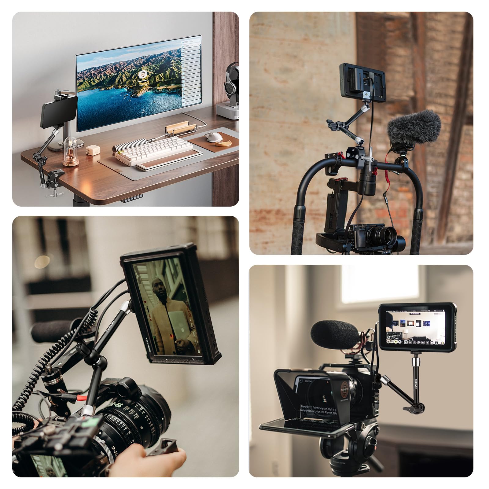 NEEWER 5.9"/15cm Adjustable Friction Magic Arm with 1/4" Screw on Both Ends, Compatible with SmallRig Cage, Flash/LED Light/Microphone/Monitor/SuperClip, Max Load 4.4lb/2kg, ST15