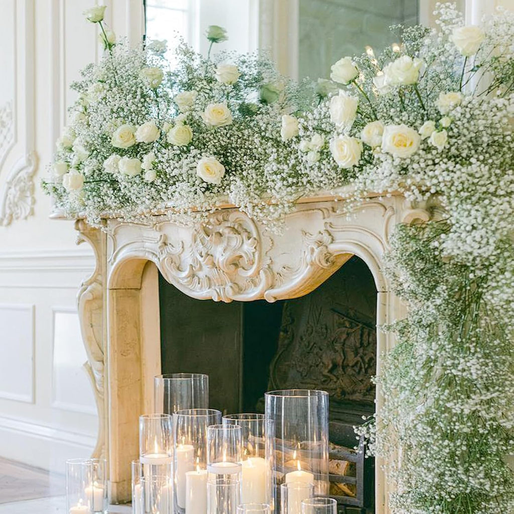 15 PCS Babys Breath Artificial Flowers Fake Babys Breath Flowers Artificial Bulk Blue Gypsophila Bouquets Real Touch Faux Flowers for Wedding Floral Arrangement Party Home Decoration