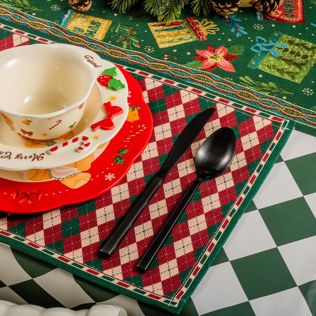 Alata Cube Black 20-Piece Forged Silverware Set Stainless Steel Flatware Set,Service for 4,Matte Satin Polished Cutlery Set,Dishwasher Safe