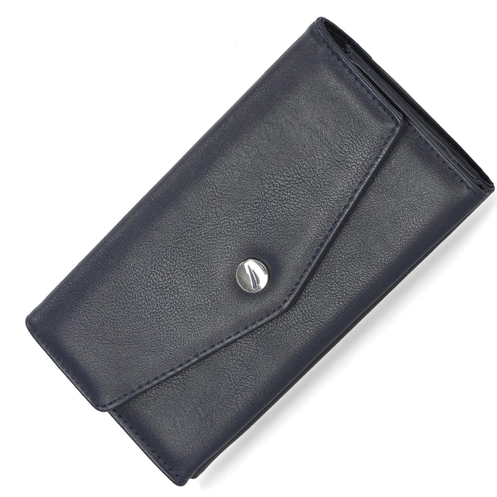 Nautica Money Manager Womens Slim RFID Blocking Wallet, Small Bifold Credit Card Holder with Zipper Coin Pocket and ID Window