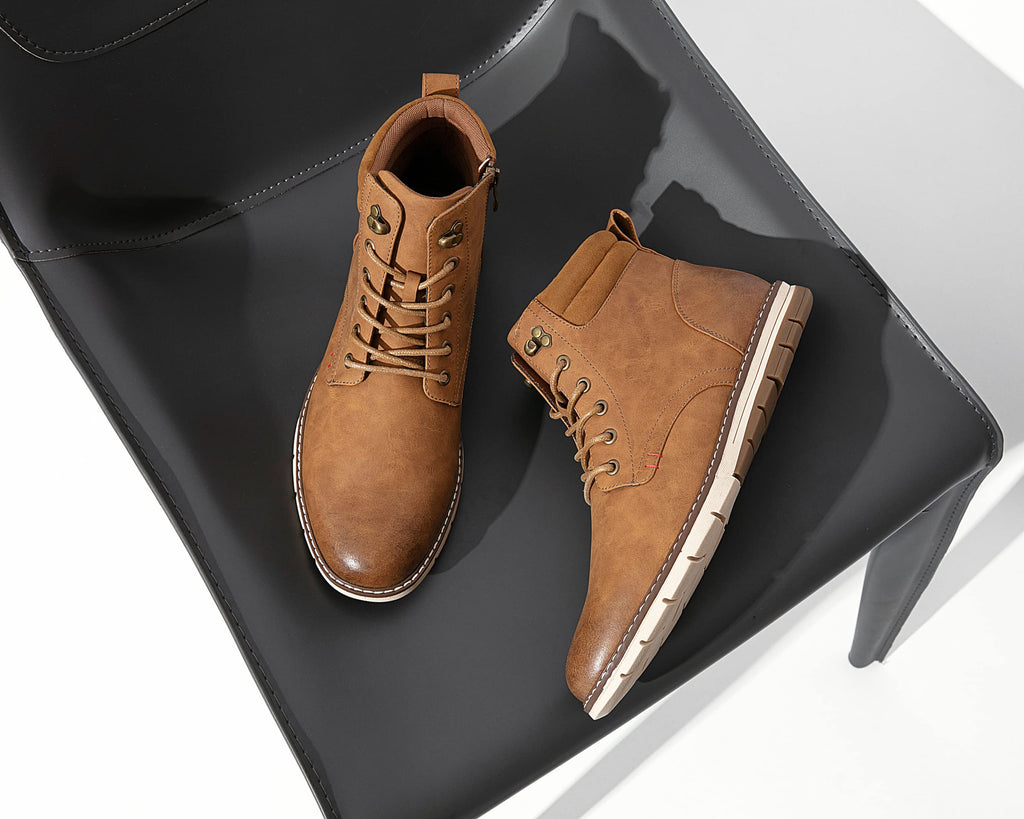 Vostey Boots for Men Casual Dress Shoes Fashion Waterproof Men's Motorcycle Boots