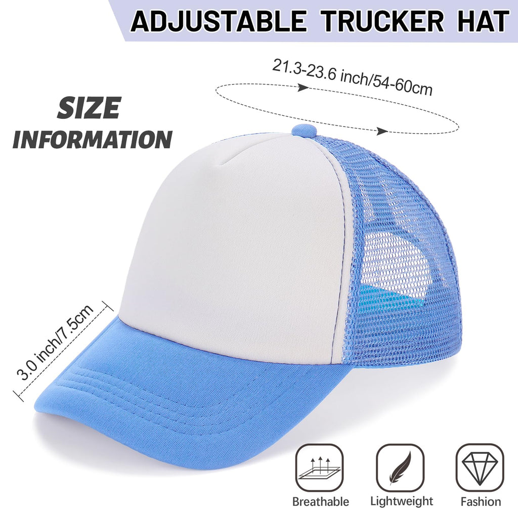 Ultrafun 10 Pack Trucker Hat Mesh Sublimation Blank Hats Adjustable Baseball Caps Hats for Men Women