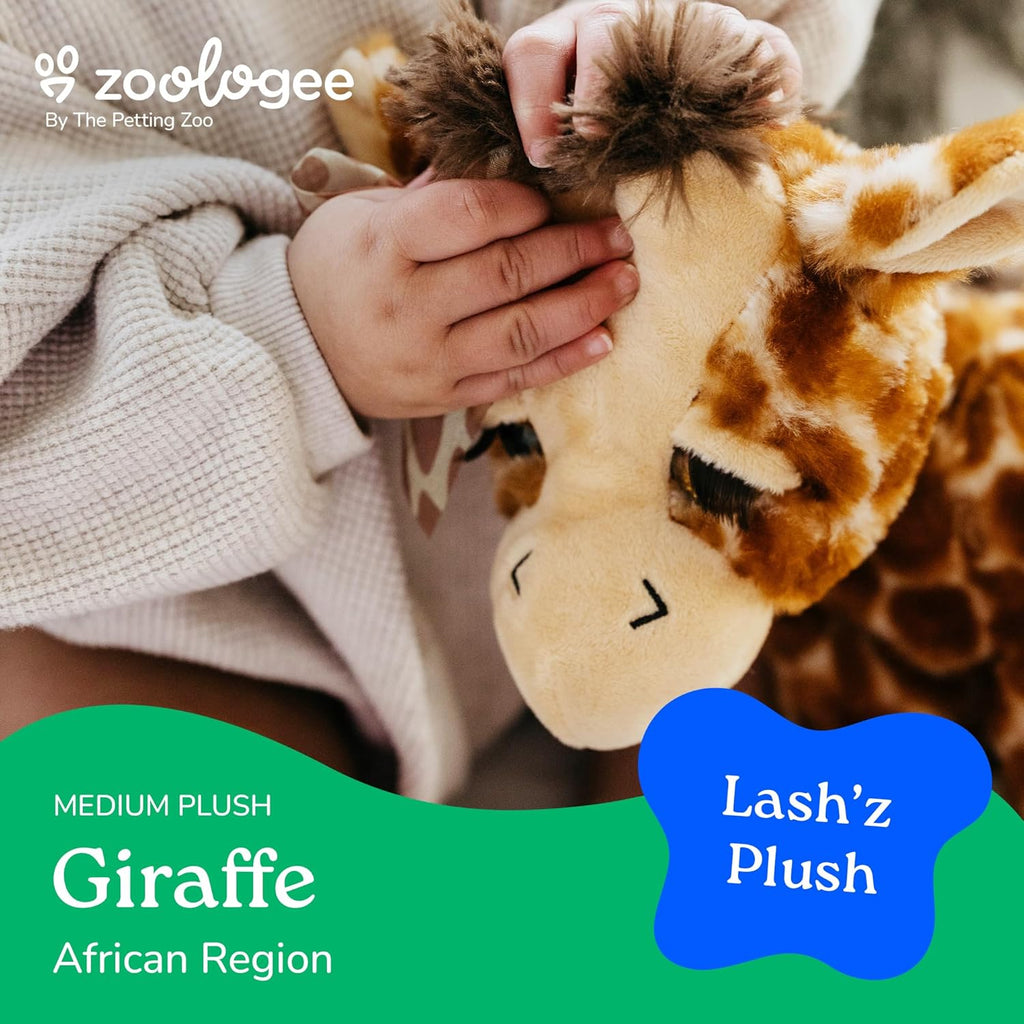 The Petting Zoo, Lash'z Giraffe Stuffed Animal, Gifts for Girls, Plush Toy 12 inches