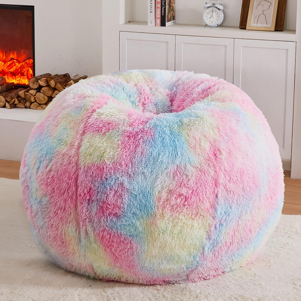 Sports Baseball Bean Bag Chair - Luxurious Bean Bag Chairs for Kids Teens Adults - Floor Sofa Couch with Filler - Plush BeanBag Furniture for Living Room Bedroom College Dorm - 32 Inch