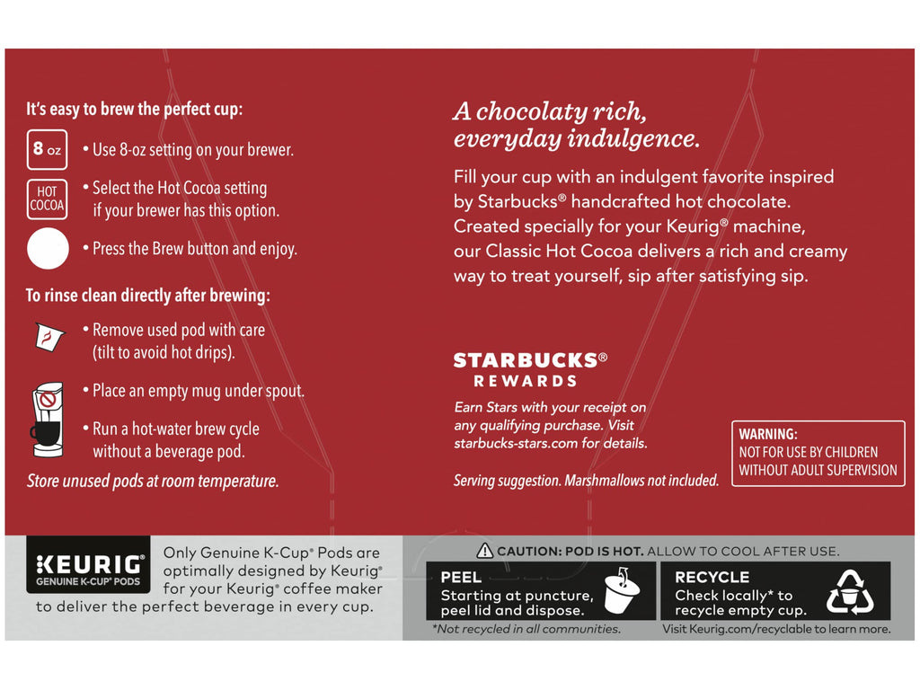 Starbucks Coffee K-Cup Variety Pack, 1 Cinnamon Dolce, 1 Hazelnut, 1 Mocha, 1 Cr�me Brulee, 1 Maple Pecan, 1 Caramel, 10 CT K-Cups, 1 CT