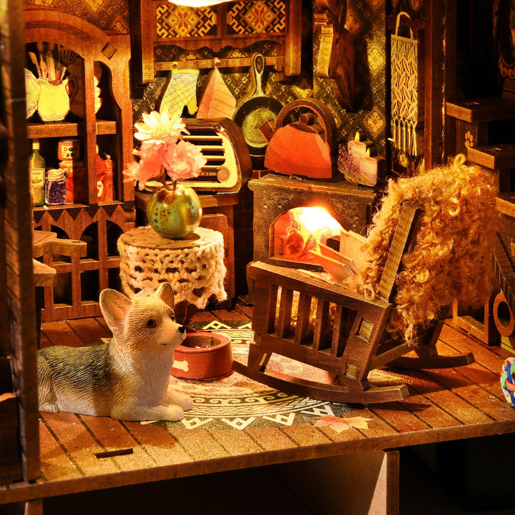 TOYQI DIY Book Nook Kit, Miniature House Dollhouse Kit for Adult and Teens, Book Nook Kits for Adults, Booknook Bookend Alley Model Build, Gifts for Family Friends - Spooky Horror Creepy Haunted House
