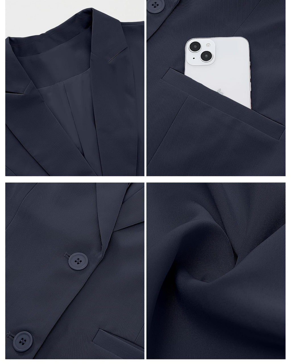 luvamia Blazers for Women Business Casual Long Blazer Jackets Dressy Work Professional Office Outfits Lapel Pockets