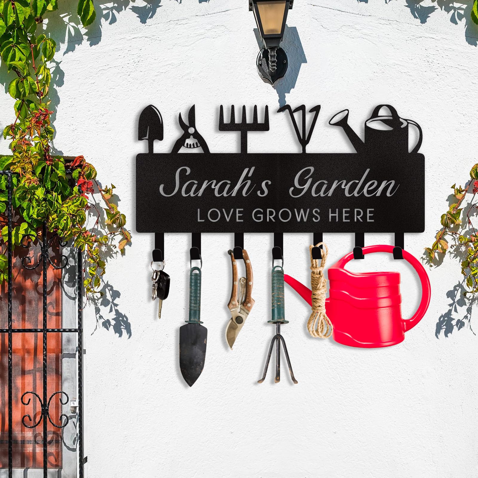 Dyoart Personalized Couple's Name Key Rack, Wall Mounted Metal Key Holder for Housewarming Gifts,ignent Bedding