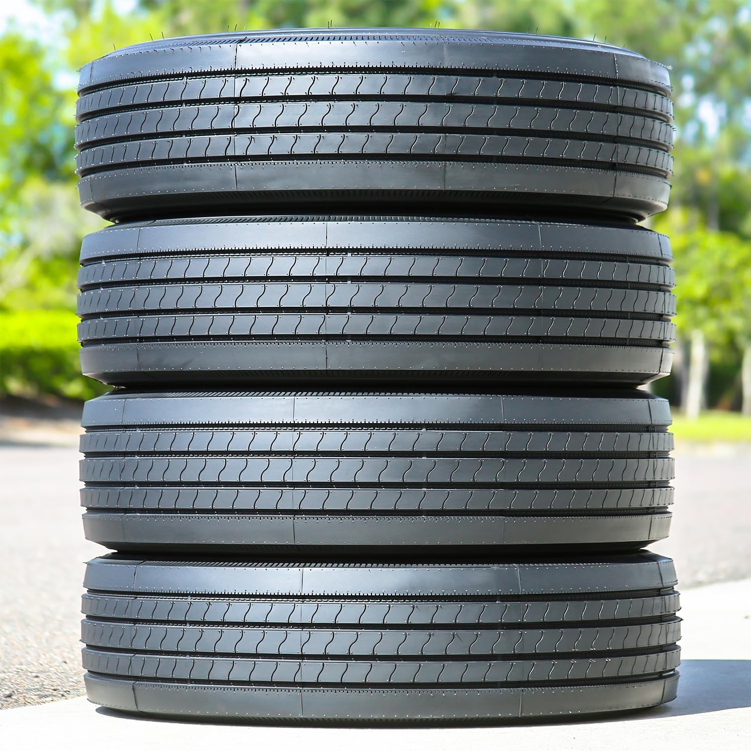 Set of 4 (FOUR) Transeagle ST Radial Premium Trailer Radial Tires-ST225/75R15 225/75/15 225/75-15 121/117M Load Range F LRF 12-Ply BSW Black Side Wall