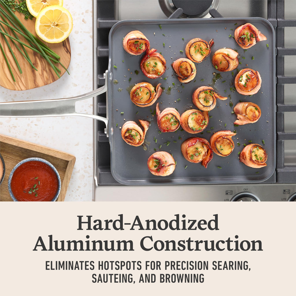 Calphalon® Premier Ceramic Nonstick 11" Square Griddle, Mushroom Grey