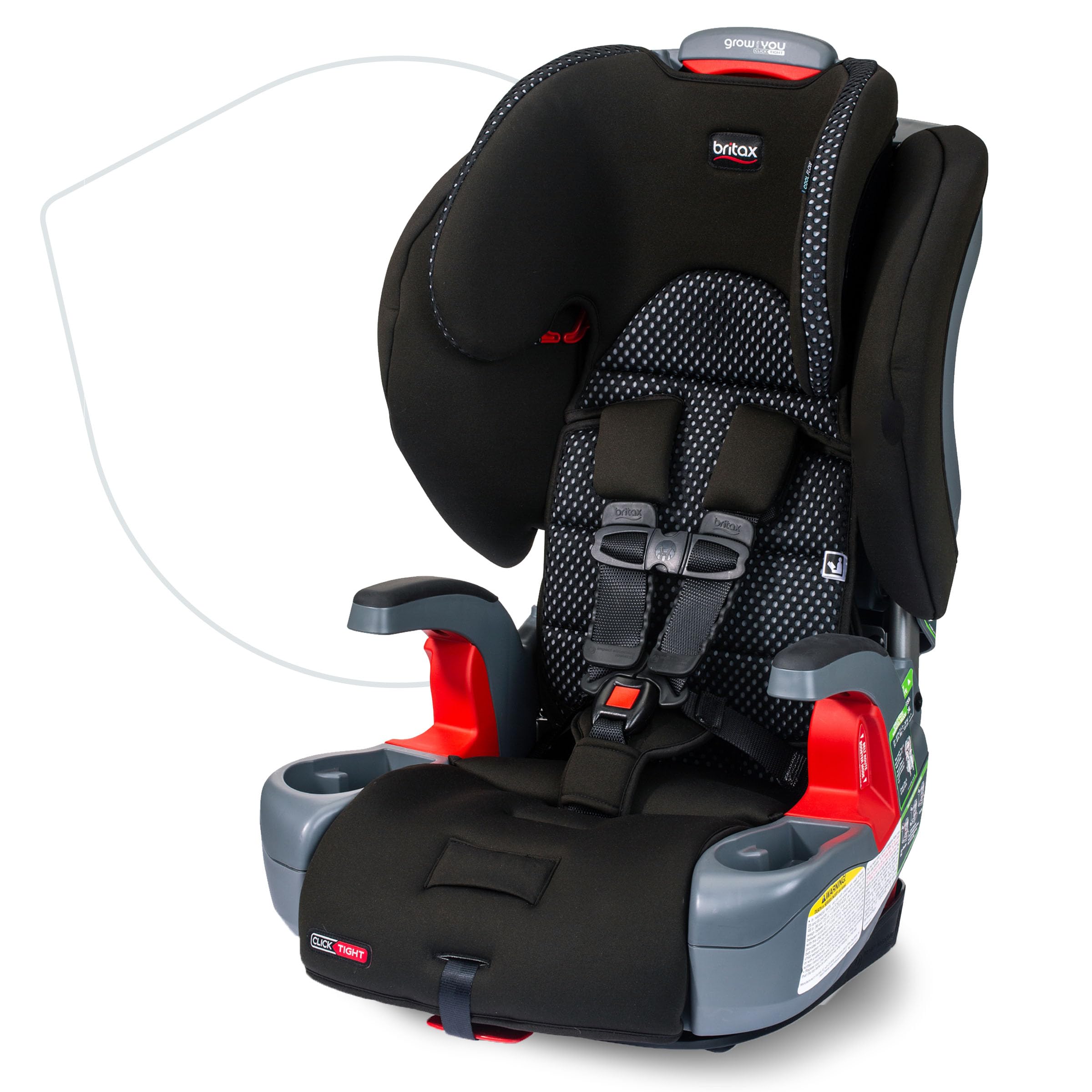 Britax Grow with You ClickTight Harness-2-Booster Car Seat, 2-in-1 High Back Booster, Black Contour