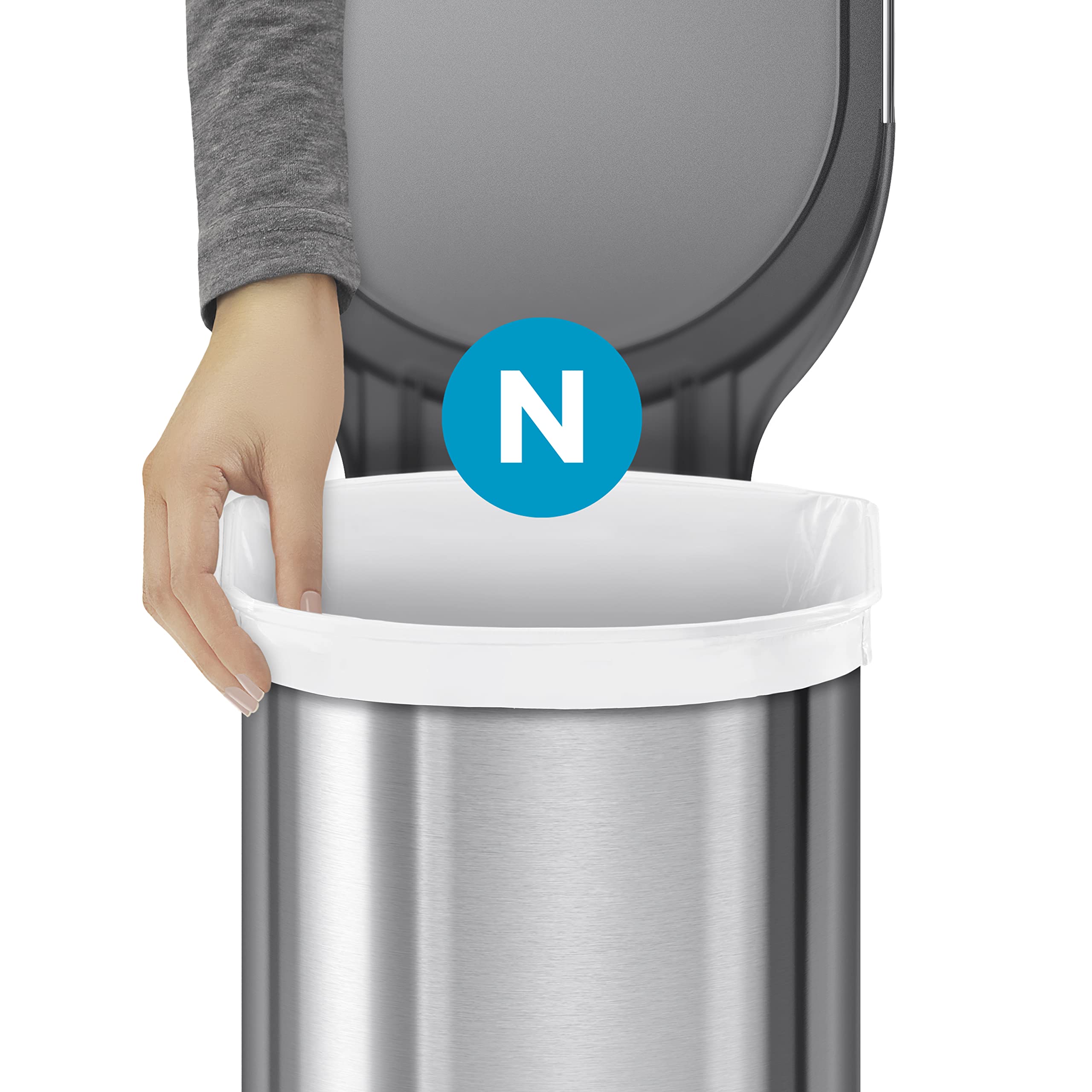 simplehuman Code H 60 Count, Genuine Odorsorb Custom Fit Liners, Drawstring Odor Absorbing Trash Bags in Dispenser Packs, 30-35 Liter / 8-9 Gallon