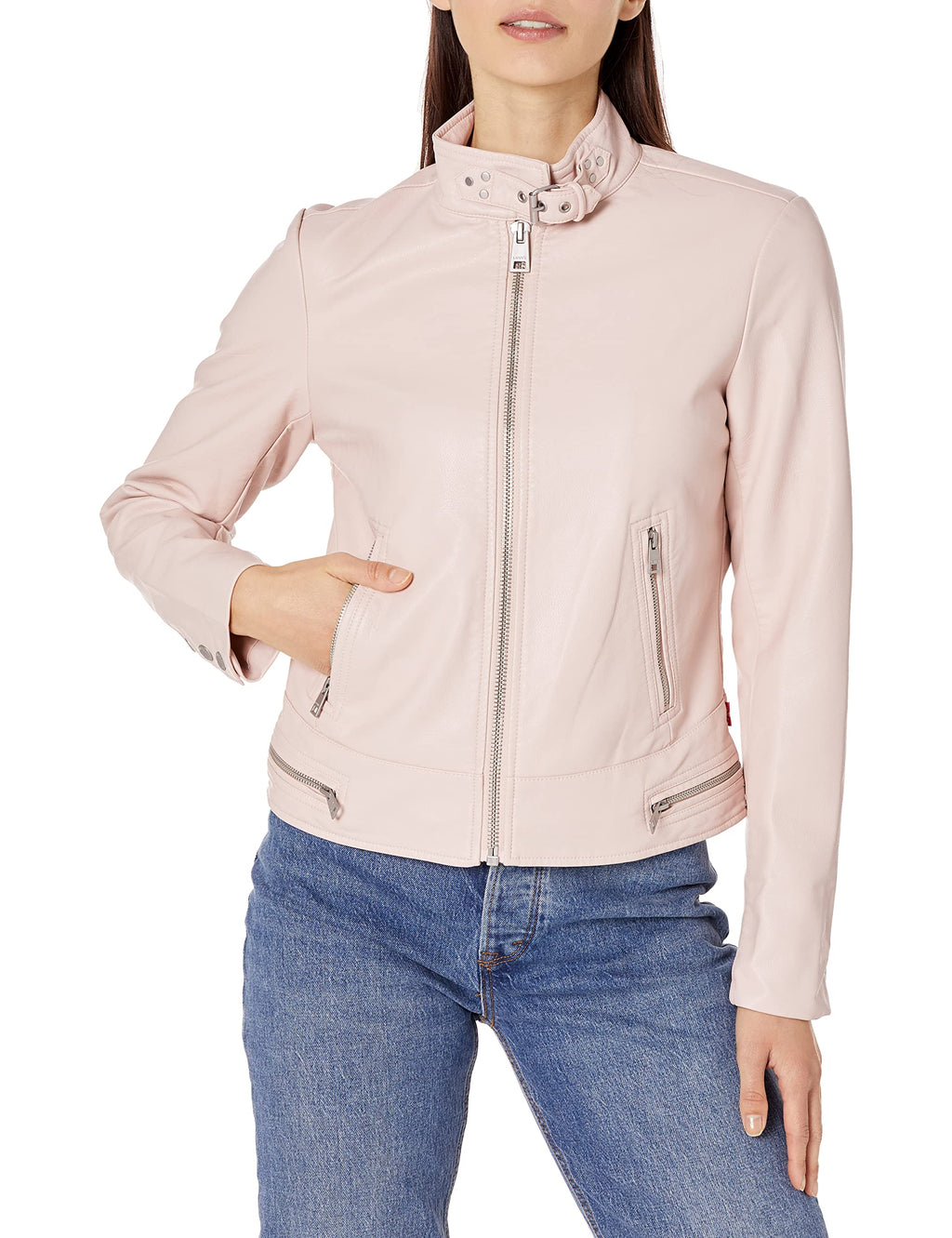 LEVI'S womens Faux Leather Motocross Racer Jacket (Standard and Plus)