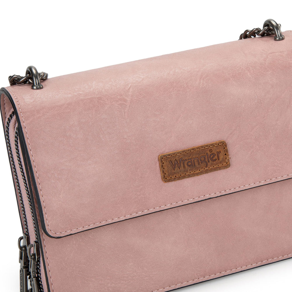 Wrangler Flap Crossbody Purse for Women Shoulder Bag Vintage Wallets with Chain Strap