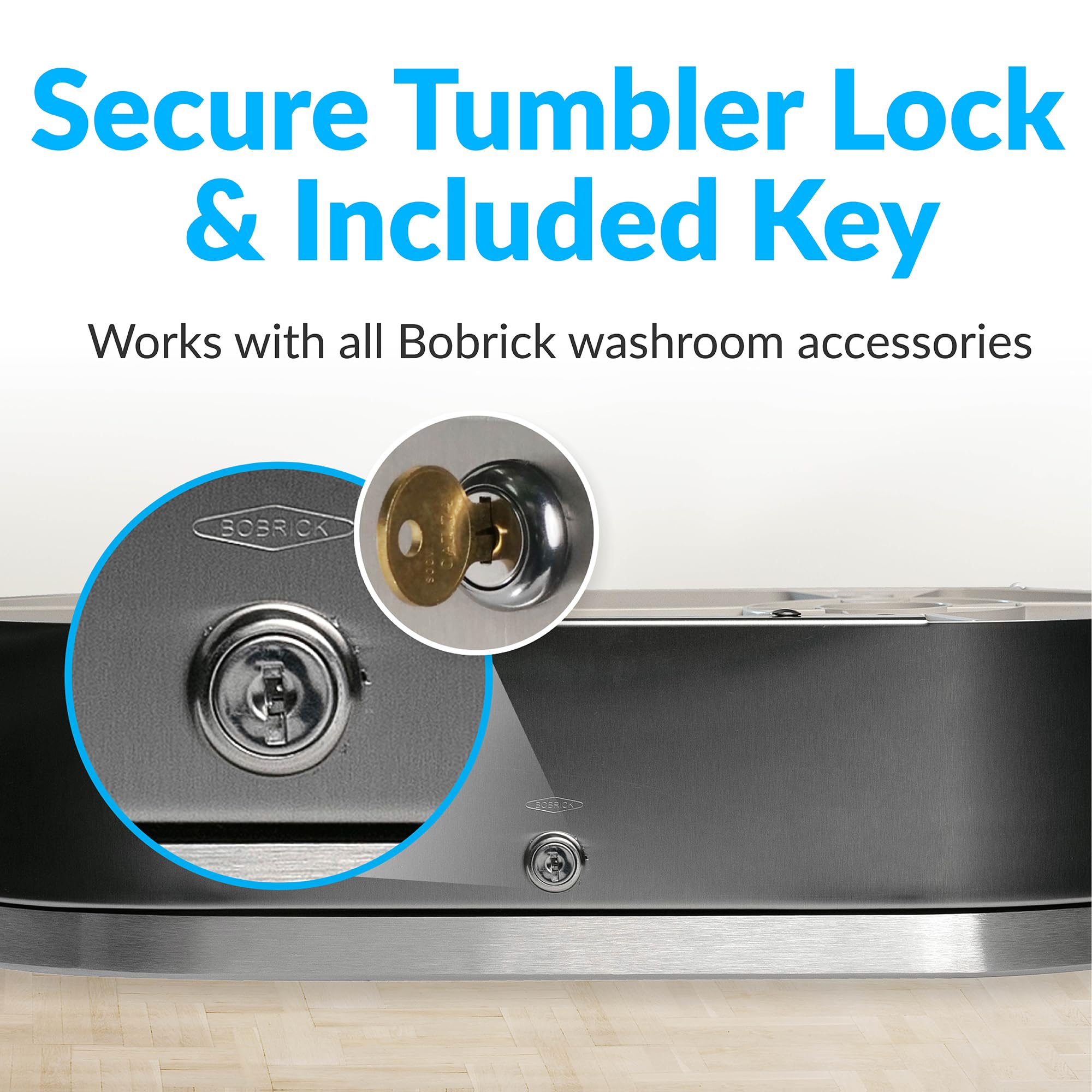 Bobrick Single Jumbo-Roll Surface-Mounted Toilet Tissue Dispenser, Satin-Finish Stainless Steel, ADA Compliant, Secure Locking Design, Versatile Roll Compatibility, Durable & Easy-Load Mechanism (Model B-2890)