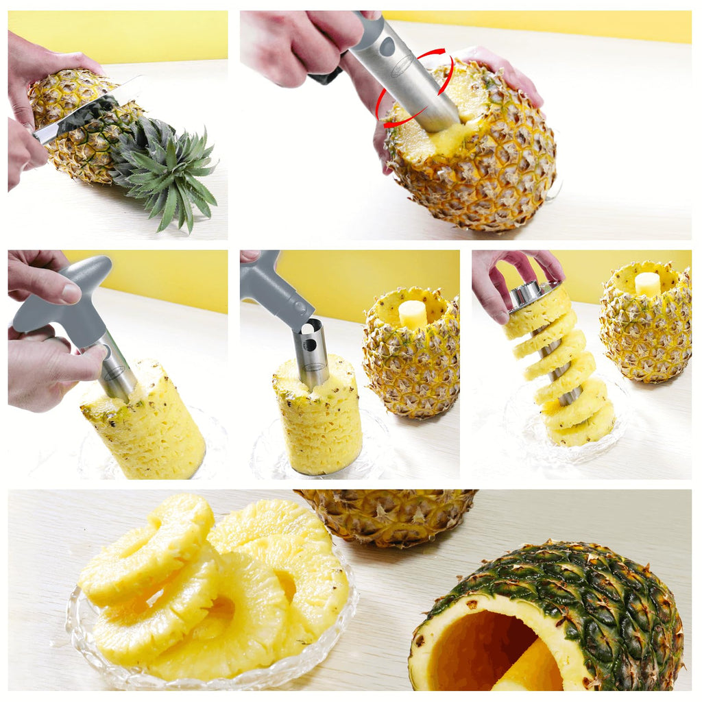 Pineapple Corer, [Upgraded, Reinforced, Thicker Blade] Newness Premium Pineapple Corer Remover, Stainless Steel Pineapple Core Remover Tool for Home & Kitchen with Sharp Blade for Diced Fruit Rings