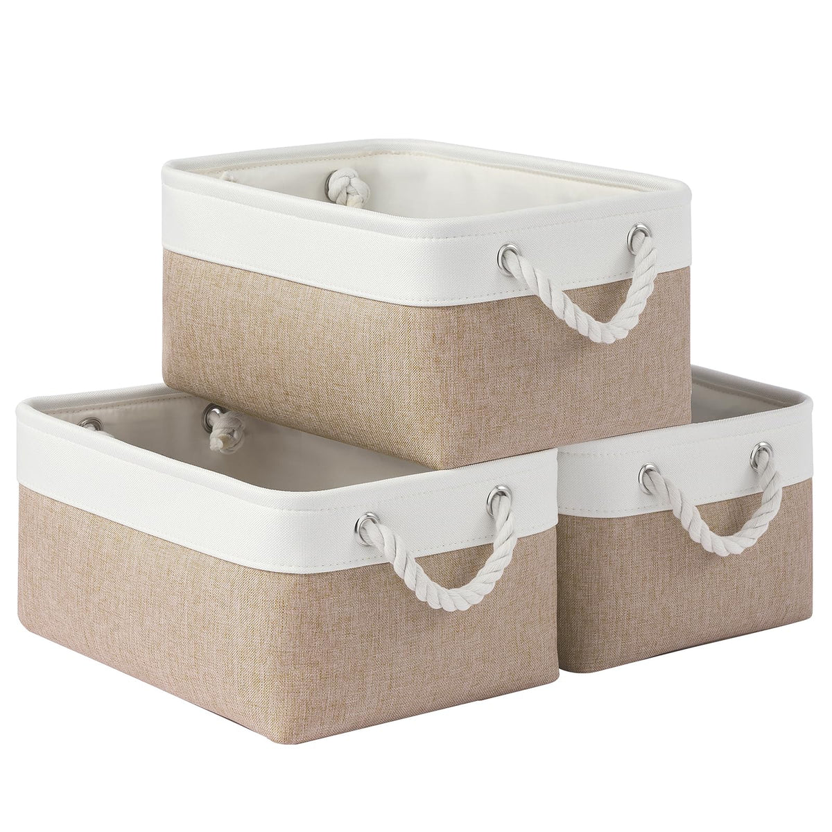 Storage Baskets for Shelves 11.8x7.9x5.2 Inch, Foldable Fabric Storage Bins with Handles, Small Storage Baskets for Organizing Closet, Office, Home Organization (1-Pack, Gray)