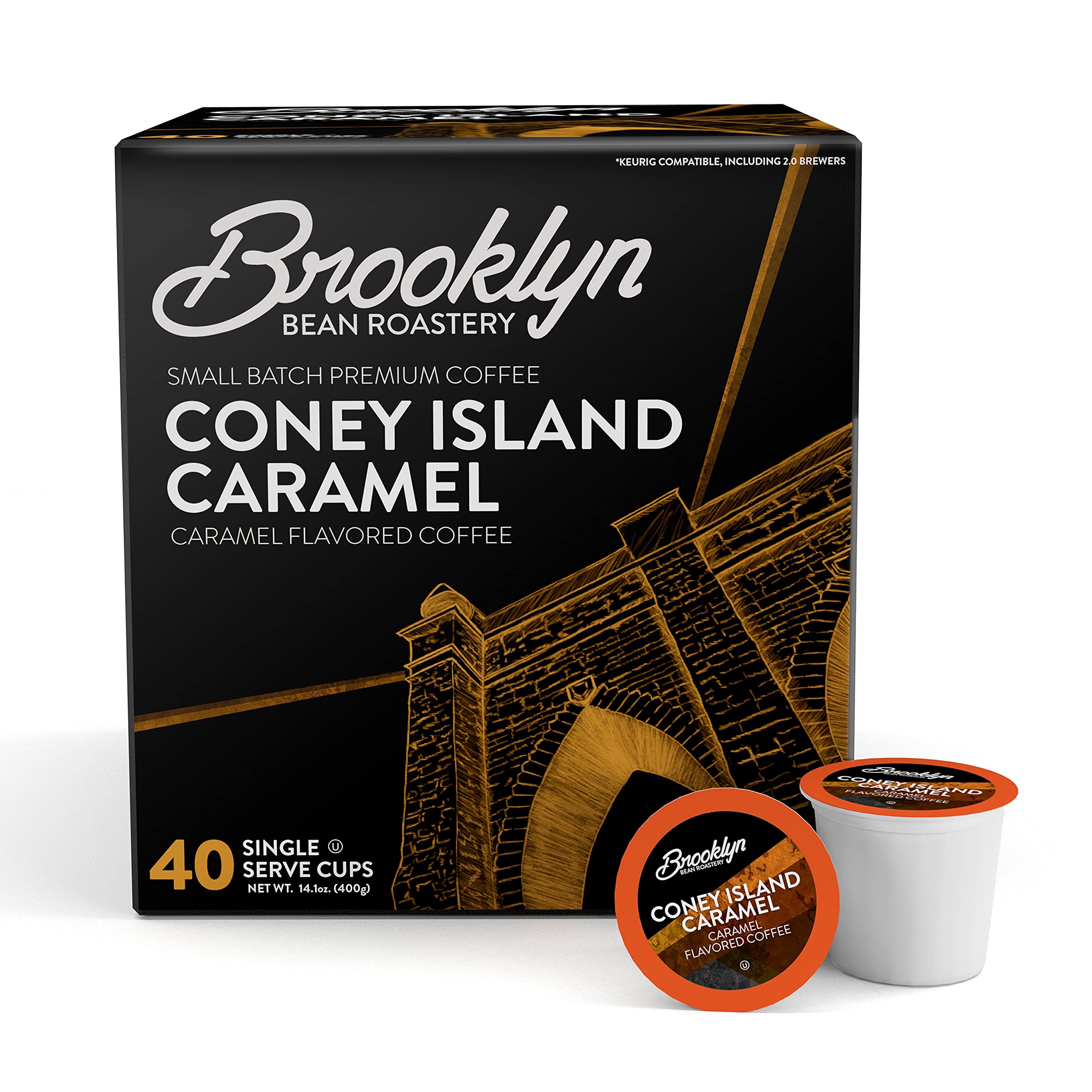Brooklyn Beans Coffee Pods, Medium Roast Gourmet Variety Pack - Compatible with Keurig K Cup Brewers Including 2.0 Machines, 40 Count
