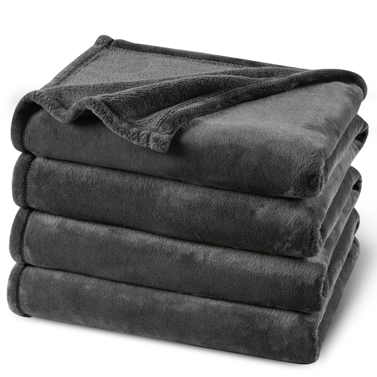 PHF Oversized King Big Fleece Blanket 120"x120", No Shed No Pilling Extra Large Soft Blanket, Giant 10'x 10' Lightweight for Bed, Sofa Travel and Camping, Suitable for All Season, Beige