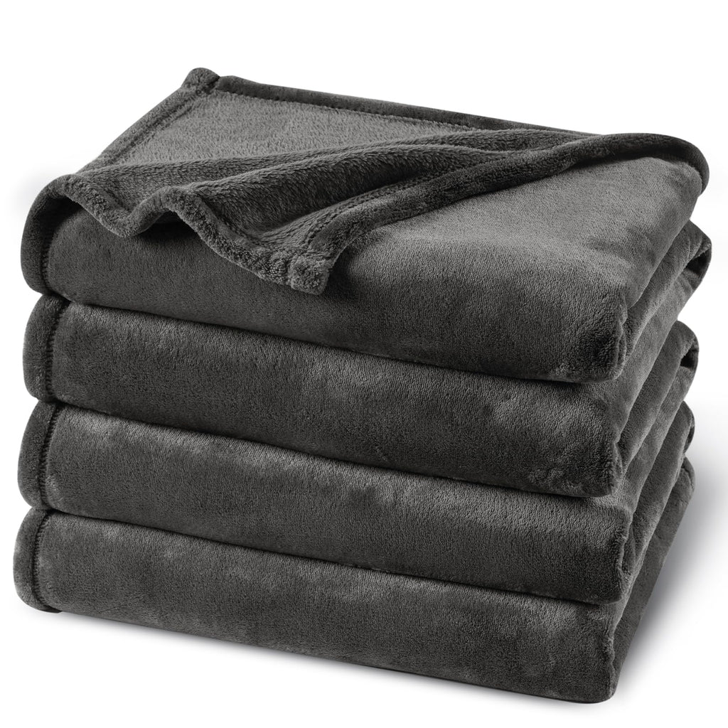PHF Oversized King Big Fleece Blanket 120"x120", No Shed No Pilling Extra Large Soft Blanket, Giant 10'x 10' Lightweight for Bed, Sofa Travel and Camping, Suitable for All Season, Beige