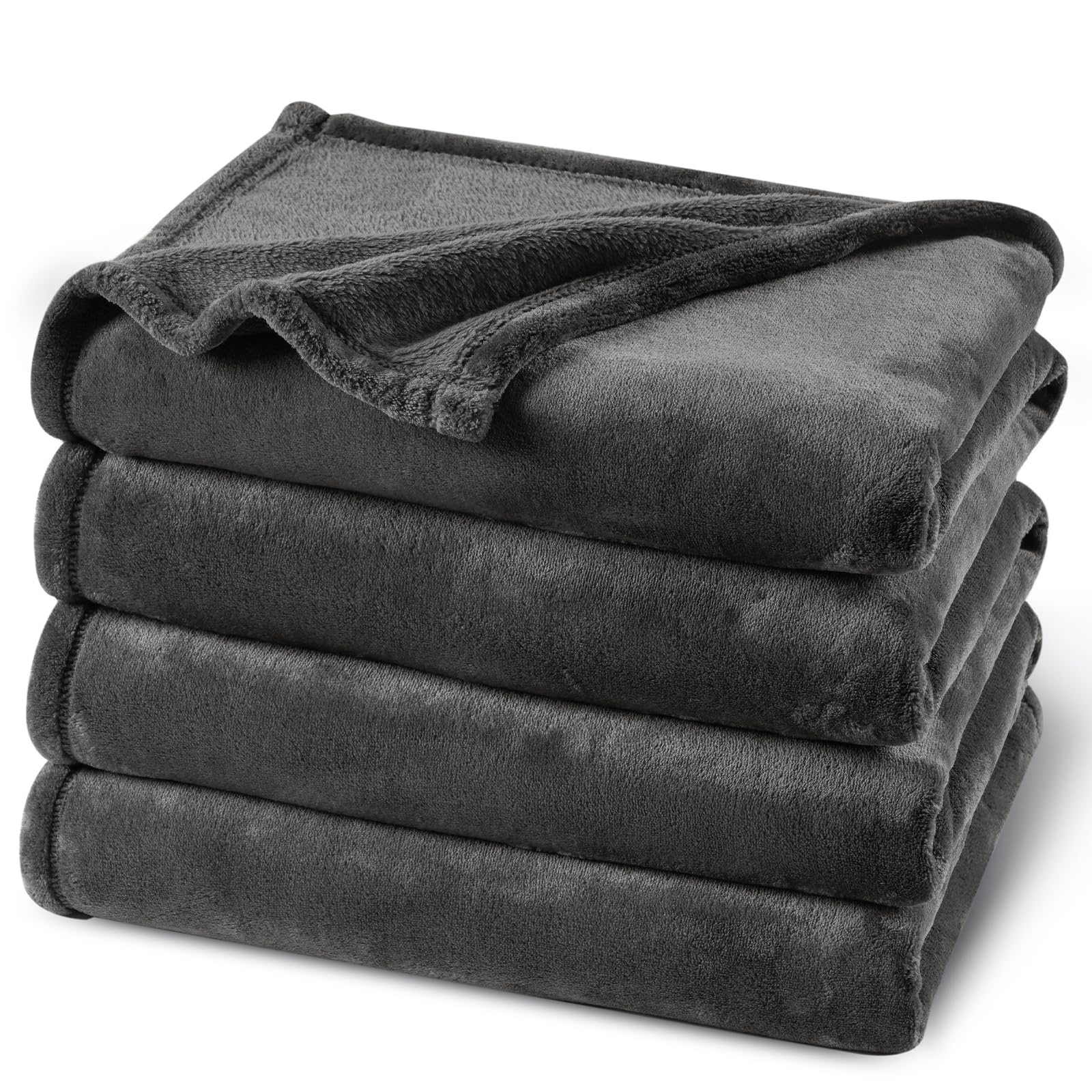 PHF Oversized King Big Fleece Blanket 120"x120", No Shed No Pilling Extra Large Soft Blanket, Giant 10'x 10' Lightweight for Bed, Sofa Travel and Camping, Suitable for All Season, Beige